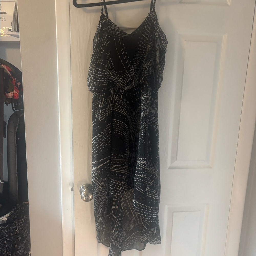 Express Black and White High Low Dress